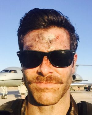 David Giuntoli Instagram - It’s no secret that I love a good mustache. I have received a few requests to partake in MoVember. Wish I could, but for continuity on A Million Little Things. 

Here are some cherished MovEmories from my very first lip tinsel on Michael Bay’s #13Hours.