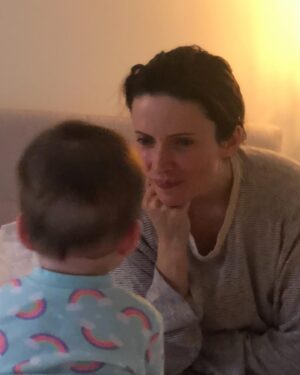 David Giuntoli Instagram - There she is folks. @bitsietulloch loves vivian so thoroughly. she is silly with her. she fights for her. there is a wheel in her mind that is ever-spinning on viv's behalf (as evidenced by all of the to-do list emails i wake up to). viv feels so safe and so loved. 
we lost our beloved first "born" henry this year. watching bitsie love him and fight for his well-being through a barrage of ailments...and scoff at people who looked at her sideways for it...made me love her even more. she is determined and doesn't AT ALL care what other people think of her. it's a super power. her relationship with henry showed me the mother she would one day be to viv. he felt so loved until the very end.
happy mother's day darling.  i love you!