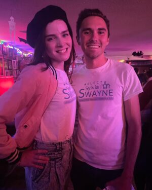 David Hogg Instagram - Just recruited 14 door knockers with Sylvia Swayne at a nightclub! Young people in Birmingham are fired up and read for change.