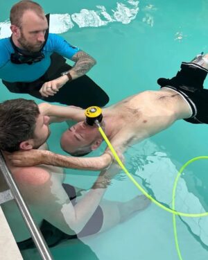 David Holmes Instagram - Breath hold training: There is a good chance that independent breathing might be inhibited in my future. Instead of accepting this reality, I’m not going down without a fight. For the last few years I have been pushing for a max breath hold with a self-taught technique. Now after some training with Ian at Free Dive UK, I am aiming to build on his teachings and hopefully push for my Mount Everest which is five minutes.