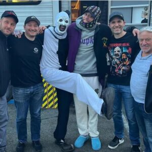 David Howard Thornton Instagram - I can finally post these from last December! I had a great time on set with Pete and MGK with @pete_davidson_bupkis . Season 1 debuts today on @peacock! #Bupkis #arttheclown  #petedavidson #machinegunkelly