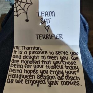 David Howard Thornton Instagram - I received this sweet note from one of the flight attendants from @delta before boarding my flight from San Antonio today.
