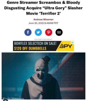 David Howard Thornton Instagram - Look who's coming for you this October! #terrifier2 #arttheclown #bloodydisgusting @bdisgusting