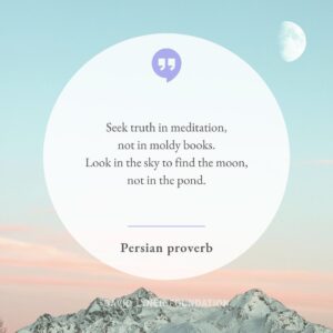 David Lynch Instagram - Seek truth in meditation,
not in moldy books.
Look in the sky to find the moon,
not in the pond.
— Persian proverb

#daily #quote #poem #proverb #inspo #inspiration #Persian #truth #meditation #TM #moon #changebeginswithin