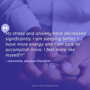 David Lynch Instagram - 82% of healthcare workers who have learned Transcendental Meditation in our #HealTheHealersNow programs surveyed over the last year report feeling less stressed. Learn more about the mental health benefits of practicing TM, and our work to improve the mental health of frontline heroes, at healthehealersnow.org.

#mentalhealth #mentalhealthawarenessmonth #TranscendentalMeditation