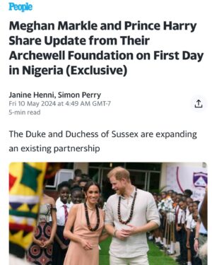David Oyelowo Instagram - A huge thank you to Harry and Meghan for visiting our David Oyelowo Leadership Scholarship students in Nigeria this week. I was so sad not to be able to be there. Their support through their Archwell Foundation is an absolute game changer for us.  Learn more  at @geancofdn