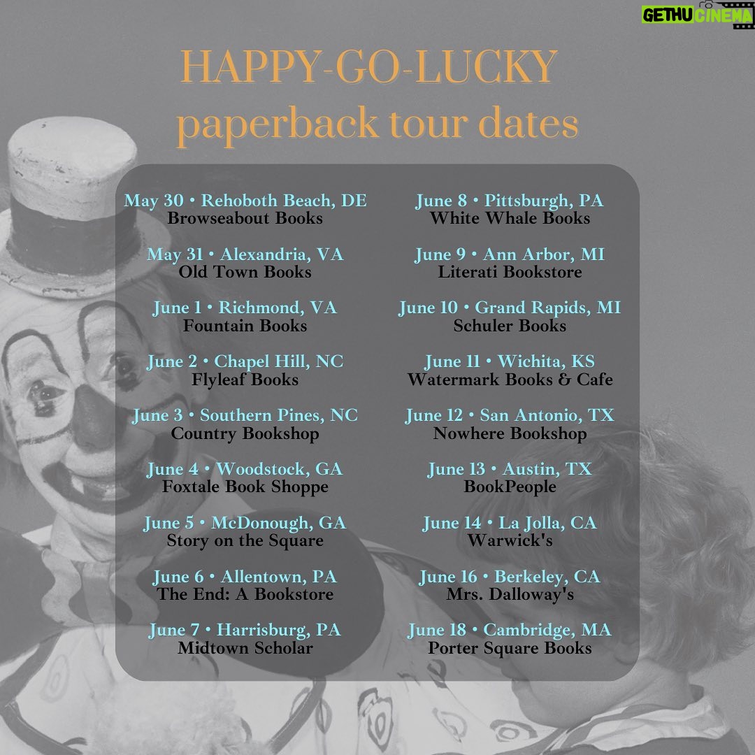 David Sedaris - 5.1K Likes - 🤡TOUR ALERT🤡 David is hitting the road this summer for the paperback tour of HAPPY-GO-LUCKY!!
More info at link in bio, and check in with your local bookstore tour stops for tickets, preorders, and signed copies!
See you May 30 🤡