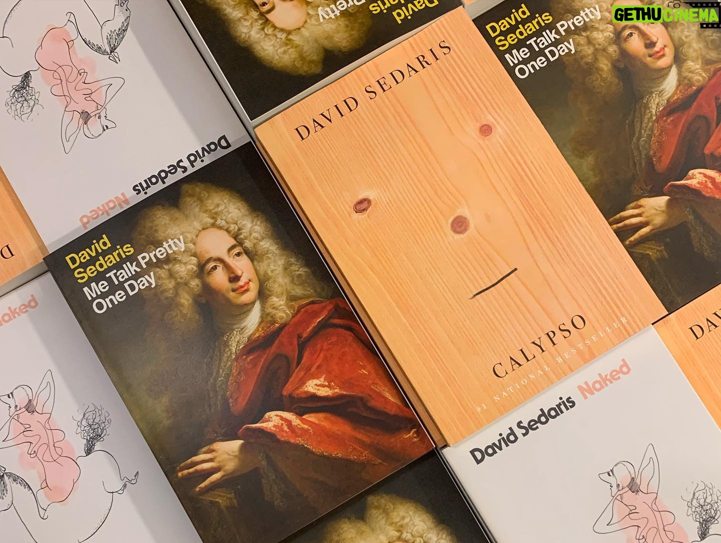David Sedaris - 5.8K Likes - A few snaps from the road:
1. @appellcenter marquee
2. Spotted at @mcnallyjackson
3. Bookselling friends at @kodak_center
4. Onstage @attheacademy
#davidsedaris #davidsedarisontour #davidsedarislive