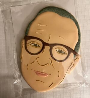 David Sedaris Instagram - A life-sized head cookie by Chris Taylor and Paul Arguin (aka @floursugarbutter) . I ate it — DS