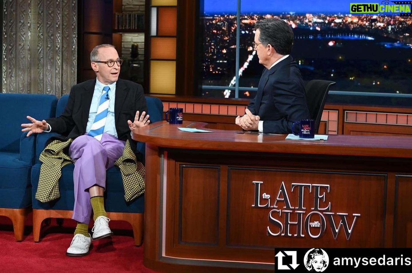 David Sedaris - 6.3K Likes - #repost @amysedaris Tonight on @colbertlateshow @davidsedarisbooks #happygolucky @littlebrown