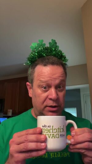 David Venable Instagram - Coffee Talk with David
#coffeetime #coffeetalkwithdavid #nobigwhoop #itkwd #happydance @rachelellisqvc @chelseaphillipsreidqvc @lifeisgoodco #stpatricksday 
#funwithfilters