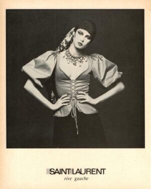 Dayle Haddon Instagram - Saint Laurent’s most iconic time...and I was lucky to be a part of it! The gypsy look and the laced bustier was a powerful image for women at the time. Still great today! Shot by incredible Francois Lamy. Thank you @caramiavintage for the post! @francois.lamy @museeyslparis @ysl #yvessaintlaurent @voguefrance @voguemagazine #fashion #model #daylehaddon Repost from @caramiavintage
•
COMING EXCLUSIVELY TO OUR POP UP 🍾 One of our most requested pieces, this 1977 Yves Saint Laurent Rive Gauche lace-up bustier is the definition of holy grail vintage.