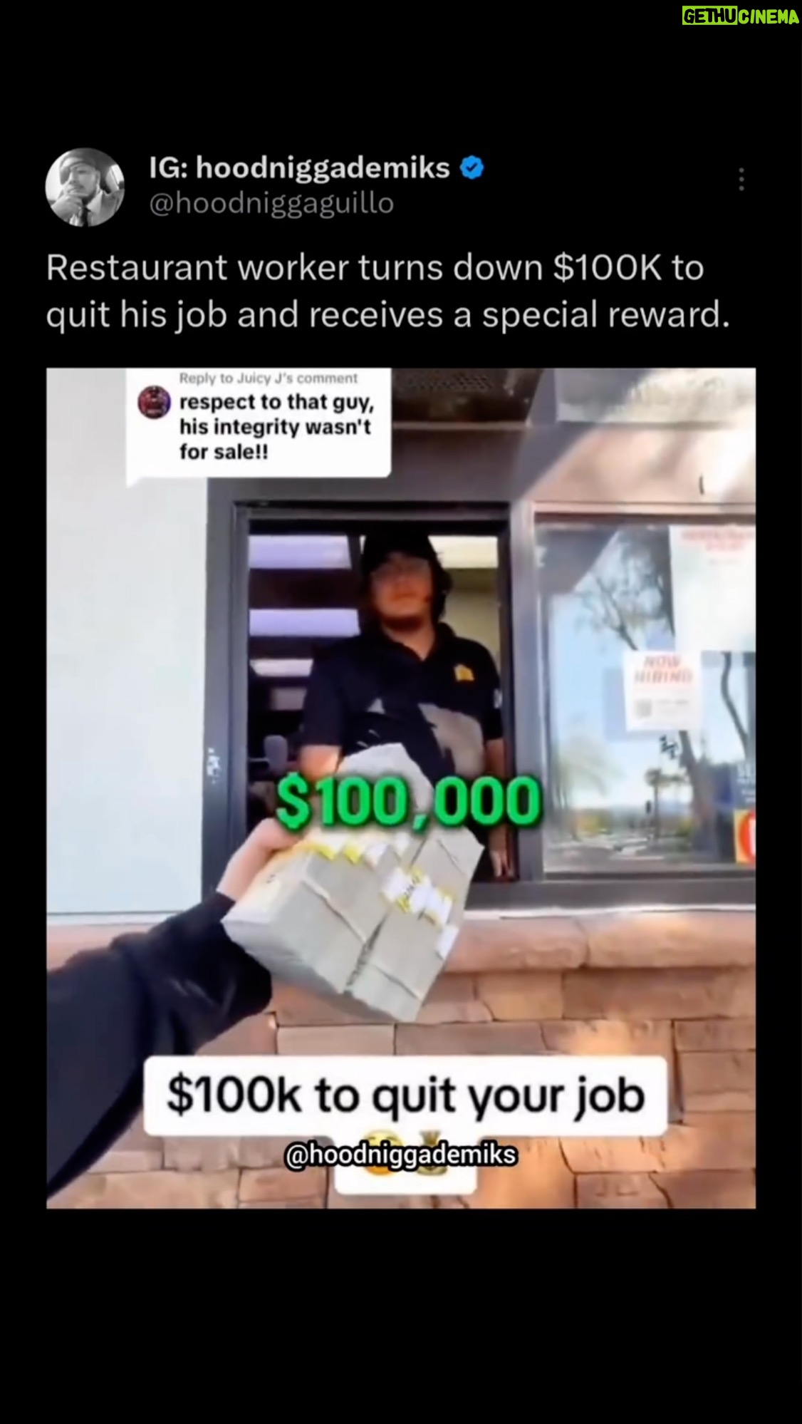 Daym Drops - 837 Likes - I’m ouuuuuutt!! Back then I would had hopped right out of the window, grabbed the money and dipped like Chocolate over Vanilla Ice Cream!!
Phuuuuuuukkk the other (2) people working and that lil’ funky a** Job!! ✌🏾Y’all better call the Supervisor and tell him/her to come and help!