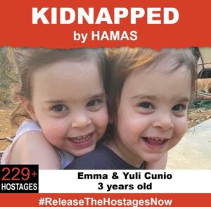 Dean Cain Instagram - On October 7th,  3-year old twins Emma and Yuli were stolen from their family when Hamas terrorists invaded Israel. Emma and Yuli are two of the over 200 hostages who are now being held captive in Gaza in unknown conditions for more than three weeks.  They should be home with their family. 
Release Emma & Yuli now!
#ReleaseTheHostagesNow