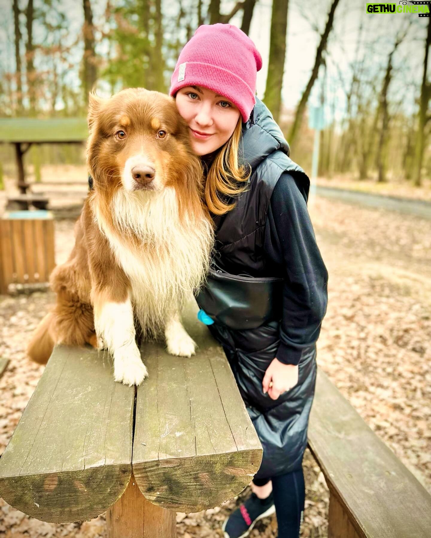 Debbi - 334 Likes - Procházkovi ♥️🐶 noooo Woody se moc šťastně netváří 😂 #sobotniprochazka #les #psíštěstí🍀 #debbilife