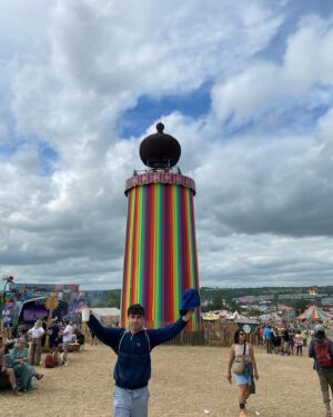 Declan McKenna Instagram - Some Glastonbury bts for yas, another year roaming the magic farm. What a smash it was.
Cheers to everyone who came to my gig, what an absolute vibe and a dream to play to a yuge crowd down the woodsies.

My highlights for those interested:

Friday
Running up to the park after my gig to catch the second half of @edgar_the_breathtaker unreal set featuring cutest moment of the whole thing followed by @fontainesband transitional   epic headline show.

Saturday
@maryinthejunkyrd virtuosic gig getting a melting midday crowd chanting for more on bbc introducing
@mikeskinnerltd   co filling the other stage with both an impending sense of dread and bursting love,
@coldplay bar about 20 minutes of pure waffling was a smash - waffling still somewhat entertaining.
As always if @flamingodsmusic are playing a post headliners set at the hms sweet charity - don’t you dare miss it, shit hot band, absolutely pumping.

Sunday 
@mdou_moctar infecting the sore legs of sunday mid afternoon with the groove   probably the most rippin guitar playing of the whole thing. Out-Rageous.
@mountkimbie also on unreal form at the park   king krules return.
And for me the best of all was a completely exhillerating final 1 2 punch of @etjusticepourtous hypnotic and hard hitting masterclass in electronic music, sound and visuals in a league that belongs only to them over on the west holts followed right after by a raucous crowd at the wild and sometimes absolutely fucking metal perfomance from @thescratchmusic in shangri la.

Always too much to see, always too good to miss! Love ya @glastofest