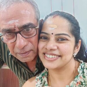 Deepa venkat Instagram - Venkat and Deepa:)
A person with oodles of patience yet can lose his calm in the snap of a finger. He prides himself on instantly fixing things around the house. Keeps his car spotless and gleaming. Makes the best sandwiches and annoys us by clicking random pictures anytime anywhere 😂 
Well I could go on but everything falls short in comparison to the boundless love he showers on me n Meenu @cuteescorp 
Happy Father's day Appu.. love and love only❤️