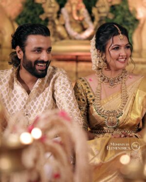 Deepak Parambol Instagram - Entwined in the eternal dance of love, our hearts beat as one beneath the canvas forever.

Captured By : @momentssbyelemntricx

Bridal makeup - @ashif_marakkar 

Brides Outfits - @kanchivaram.in 

Blouse- @gala_galore_ 

Saree draping- @draping_damini 

Groom outfit - @masharhamsa @gospelofdesign 

Groom makeup - @groommakeup_bloomsmakeover 

#aparnadeepakwedding #traditionalwedding #aparnadaswedding #deepakparambol #preciousmoments
