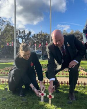 Dehenna Davison Instagram - An honour to welcome veterans Mike Donne and Ruth Wright to Parliament today to lay the constituency cross in the Speaker’s Garden of Remembrance.

Mike and Ruth, volunteers for SSAFA the Armed Forces charity, also laid a cross on behalf of the Bishop Auckland’s Veterans Group, an incredible organisation they founded. 

I’m incredibly grateful to Mike and Ruth for taking the time to come to Parliament, and joining me to pay our respects to those who have served our country.

Lest we forget.