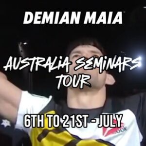Demian Maia Instagram - Check out the dates of my seminars in Australia, during the month of july:

Perth
Innovative Martial Arts
July 6th - 10:00am
@bjjcanningvale

Sydney
KMA Martial Arts
July 10th - 6:30pm
@kmaliverpool

Brisbane
Base MMA
July 13th - 10:00am
@basetrainingcentre

Melbourne
Gracie Burwood
July 20th 11:00am
@graciejiujitsuburwood

Balina
Portal BJJ
July 21st - 10:00am
@portalbrazilianjiujitsu