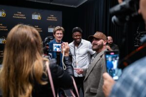 Denis Leary Instagram - Maybe the greatest #ComicsComeHome ever. @alexedelman doing backup vocals on Asshole w @wilfredburr on drums & @marcmaron on lead guitar.  Centennial @nhlbruins cameos during @joanjett Bad Reputation. Plus a ton of cash for @camneelyfdn