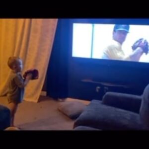 Dennis Quaid Instagram - I was doing the Viva Terlingua reunion show in Luchenbach Texas and a crew member, @luke_askelson, showed me this home video of his toddler son, River Wylde, watching The Rookie and imitating my every move. This is the greatest compliment an actor can hope to have in his career. “ Better than winning an Oscar!” - says the guy who never won an Oscar.
Follow your dreams, River!