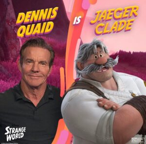 Dennis Quaid Instagram - It’s every actor’s dream to be the voice of a Disney character. @StrangeWorld is in theaters today! 

It’s been a blast promoting the film with Jake Gyllenhaal as Searcher Clade, Jaboukie Young-White as Ethan Clade, Gabrielle Union as Meridian Clade, Lucy Liu as Callisto Mal and ME as Jaeger Clade! #StrangeWorld