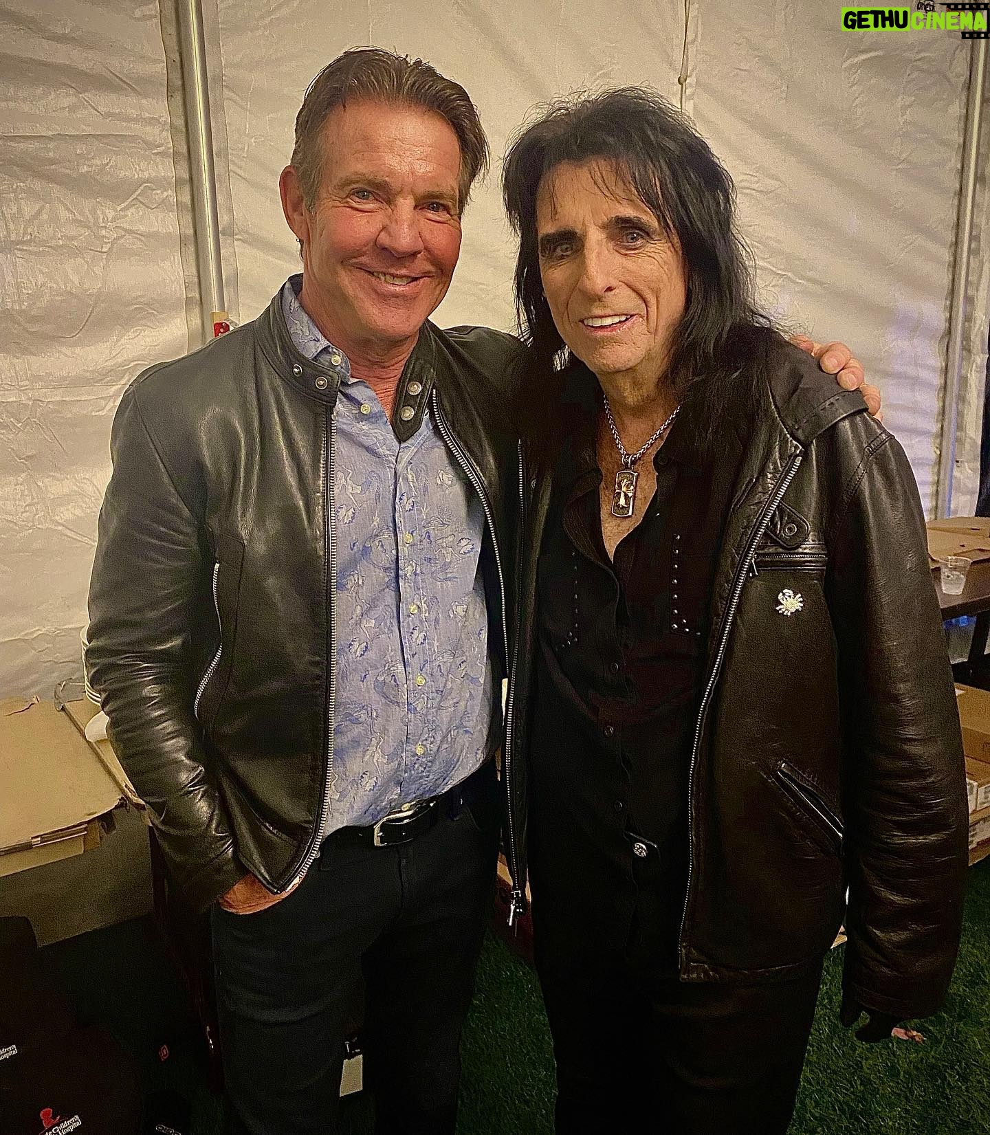 Dennis Quaid - 6.4K Likes - With @alicecooper at The Warburton Golf Tournament, benefiting @StJude Childrenās Research Hospital.