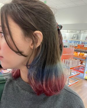 Denyse Tontz Instagram - Hair diaries for those who missed it 1) before 2) it’s giving ICEE 3) pre-Japan 4) post Japan 5) don’t have any other pics of this one was mostly trying to pretend it didn’t happen 6) worth the wait, closest to what I originally wanted 7) trying denim 8) how am I gonna not 9) back to regularly scheduled programming hehehe