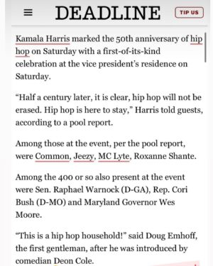 Deon Cole Instagram - Putting in work for our country. At vice president’s Kamala Harris house hosting her 50 years of hip hop celebration was nothing short of amazing. Thank you @vp @kamalaharris and to her entire staff for having me.