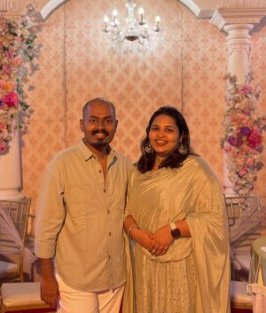Dev Mohan Instagram - “Cheers to the beautiful union of two amazing souls! Wishing you a lifetime of love, laughter, and unforgettable moments together 🥂💕 
@amal_paulson ♥️ @jaseena_abubacker

#foreverfriends #weddingbliss 
@jithinasankarji @anirudhsb