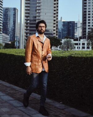 Dev Mohan Instagram - 😎🧡

📸 @shaheenthaha_official 
Jacket @officina.italiana 
#dubai #downtown #vintage #oldschool