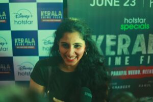 Devaki Rajendran Instagram - From the preview screening of Kerala Crime Files at Kochi. This was the first time I walked the 'red carpet' and talked to the press in front of the banners. Got to share the space with the amazing artists and technicians whom I worked with and also who came to watch the premiere. So grateful for this experience! 

Image 3 and 4 are @zhinzshan @navas.vallikkunnu and me talking about the fun we had shooting the grocery store scene.
Thank you everyone for the response to KCF! 

#Webseries #malayalam #disneyhotstar #DisneyHotstarMalayalam #new #devakirajendran #KeralaCrimeFiles