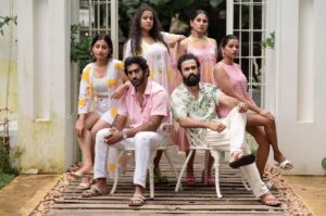 Devaki Rajendran Instagram - Summer colours team!#rainbow
Wearing breezy and comfortable designs from @l_zaba
With the amazing #kcf 
@luttappiyogi @rooth_p_john @meghna_bab @sanju_sanichen @iharisankar 
Photos: @_shutter__bug with @yedukrishnan._ 

#casual #summer #clothing #designer #color #summerclothes #devakirajendran #gratitude #breezy #KeralaCrimeFiles #malayalamcinema #trending