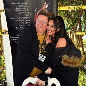 Devanny Pinn Instagram - So happy i was invited to be a horror guest at  @maagmarketplace to benefit @heritagemusoc today!

My booth was next to several lovely genre staples,  including new spooky friend Brett Wagner ( aka Leatherface from Texas Chainsaw Massacre 3D ) who had awesome goodies for sale so seek him out- and was so awesome helping me promote the release of my film #TheBlackMass (Feb 27th!)

Was such a fun event, great attendance of genre fans, a swarm of clowns and awesome staff. Ty to everyone who cane out to see me and purchased merch to support. And of course to @statik_talent_agency_llc for making it happen 
❤️ 👻 

#horrormovies #spooky #charity #Screamqueen #PINNing #horrorfanatic #orangecounty #Leatherface #arttheclown #foragoodcause