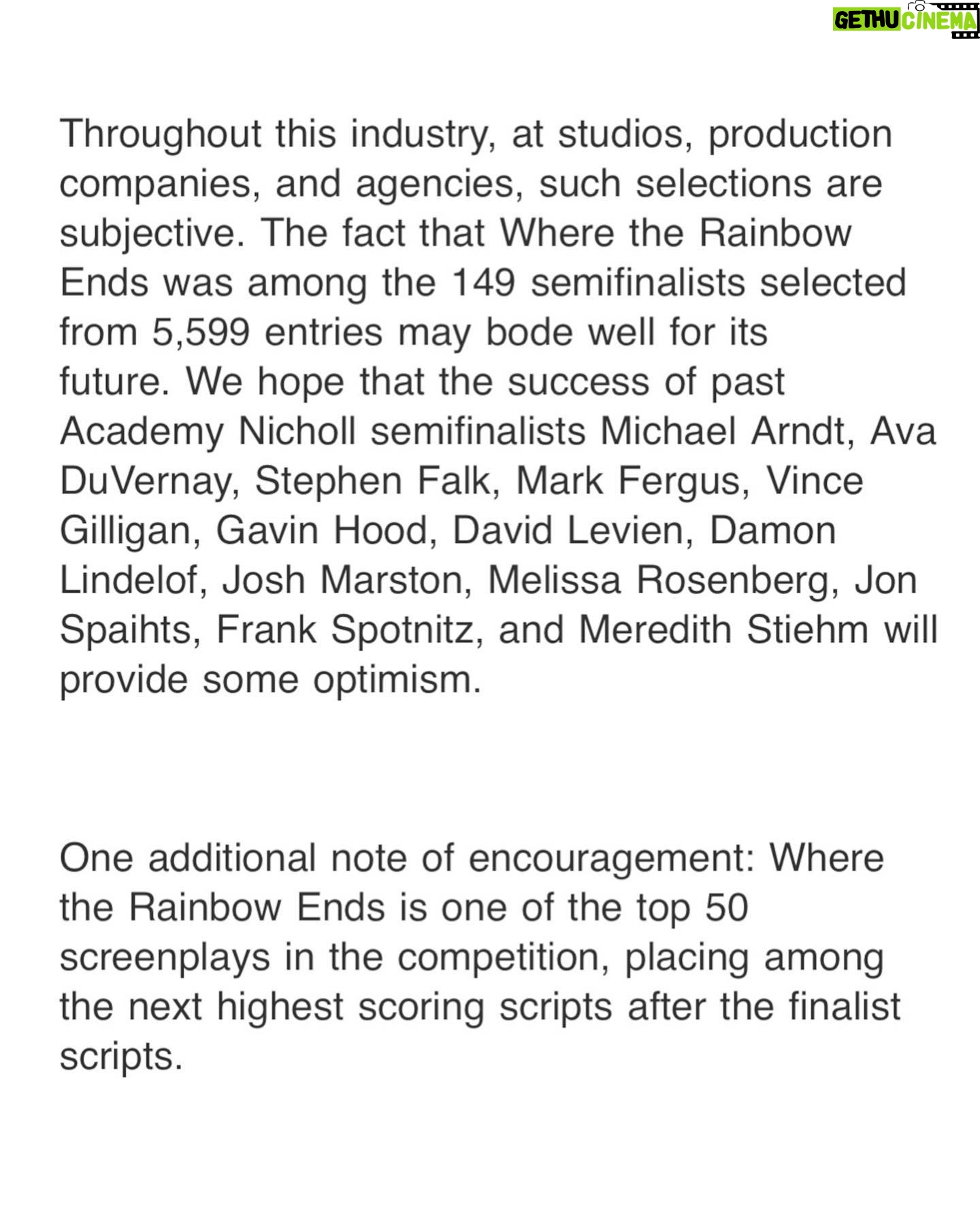 Devon Bostick - 77.9K Likes - literally thank you to @TheAcademy, elated my script made it to top 50 of like 5600 for the nicholl fellowship, someone please make it š