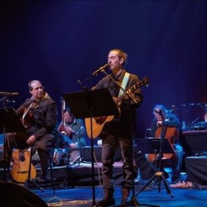 Dhani Harrison Instagram - One week ago I joined @anoushkashankarofficial, @officialjohnmclaughlin & @nitinsawhney, at the @royalfestivalhall in London to celebrate the centenary of my dear friend Pandit Ravi Shankar by performing, for the first time ever, “I am missing you“. 

It was a simply incredible night full of friends and love and I really want to thank @anoushkashankarofficial for letting me be a part of it all. Maximum love vibes.