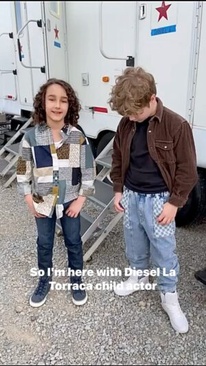Diesel La Torraca Instagram - Aussie child actor @diesellatorraca & Aussie child comedian @jjpantano on the set of their new movie @unsungheromovie chit chatting away……..well sort of! #jjpantano #diesellatorraca #comedy #skit #ginnyandgeorgia #interview #unsunghero #netflix #aussiekids #childactors #childstars #forkingandcountry