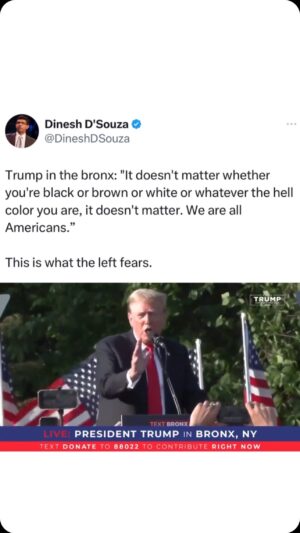 Dinesh D'Souza Instagram - The left fears unity