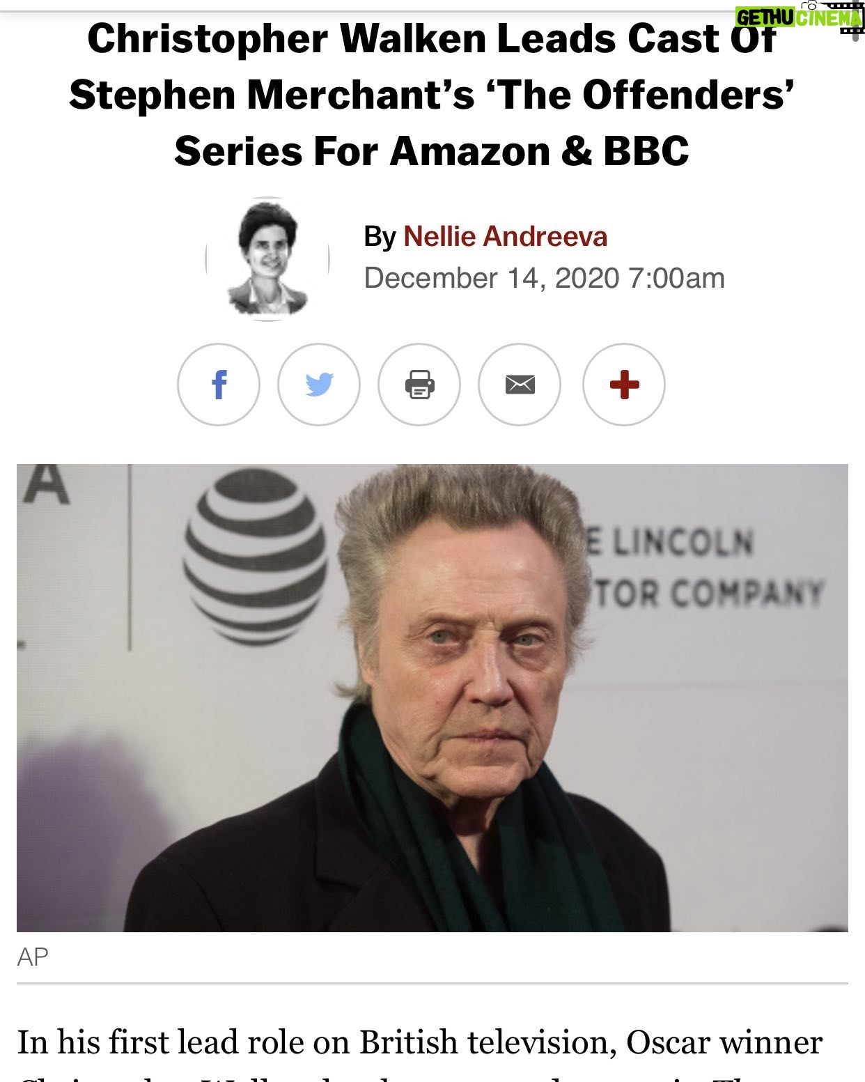 Dolly Wells - 1.1K Likes - So so so thrilled to be a little part of this. And play Mr Walken’s daughter 👑👑 @stephenmerchant