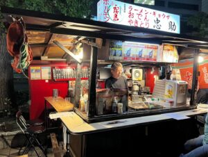 Dominic Monaghan Instagram - On the streets of Japan Yatai’s materialise as if by magic. A fully functional restaurant with electricity gas running water a full bar and simply wonderful food. I think @boydbilly both agree is was one of the standouts of our recent visit and we cannot wait to show you @billyanddomeattheworld next year sometime. And maybe come visit your city for amazing food too! @dash.pics @danielpsharp @martinblencowe #becurious