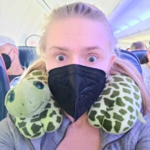 Dominique Swain Instagram - I was in a crosswalk at the airport and some guy tried to mow me down so I ran and oh so gracefully ate s#* in the street. Cut, bleeding, crying, panting and sweating, l got to the gate as the intercom blared my name. 
But they let me on!!!