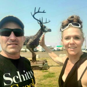 Dominique Swain Instagram - Found 15 foot 'Scrappie the majestic Mech Deer,' somewhere in the badlands of South Dakota!