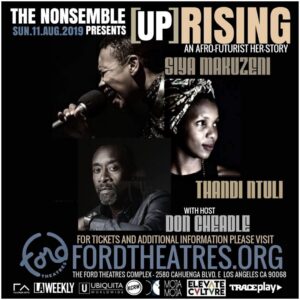 Don Cheadle Instagram - Join me and @GarthTrinidad of @KCRW SUN.11.AUG at the @FordTheatres as we co-host and emcee: @TheNonsemble presents
[UP]RISING :: An Afro-Future Her-Story

Introducing @SiyaMakuzeni and @Thandi_Ntuli with @KATALYSTcollective in commemoration of South Africa's NATIONAL WOMEN'S DAY!

A night of modern music live from the continent! Tickets & information available at FordTheatres.org [Link in Bio]

#SouthAfrica #Jazz #Soul #NeoSoul #Blactronica #NuJazz #BrokenBeat #PostFunk #Funk #LiveMusic #Music #Concert #LosAngeles #FordTheatres #SiyaMakuzeni #ThandiNtuli #DonCheadle #GarthTrinidad #TheNonsemble