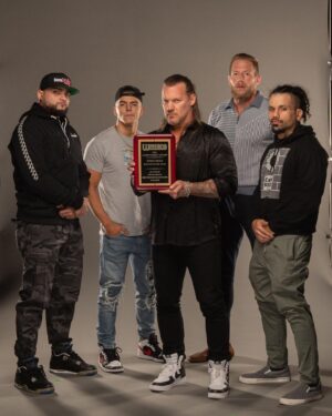 Donald Hager Jr. Instagram - We chose to die on our feet rather than live on our knees…
What you see on screen is Real. I could not love a human baby as much as I Love the Inner Circle . JK. But I’m very proud of @chrisjerichofozzy @sammyguevara @santana_proud @ortiz_powerful Thank you to all the amazing #aewdynamite fans!