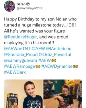 Donald Hager Jr. Instagram - Why I love Pro Wrestling ❤️ 
Happy Birthday Nolan #aewdynamite