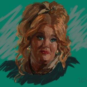 Donna Preston Instagram - Thank you Halyna Berezenko for this beautiful portrait ❤️

#goodomens #mrssandwich #art #portrait #amazon #goodomens2