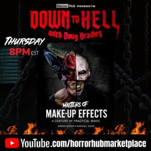 Doug Bradley Instagram - Join us this Thursday at 8pm ET for the latest edition of Down To Hell, as we talk to Howard Berger @hoops511 and Marshall Julius @vintagegeekcentral , co-authors of the upcoming book Masters Of Make-Up Effects.
Howard is an Oscar and Emmy winning make up artist and co-founder of legendary Special Make-up Effects company KNB. Marshall is a self-identified ‘professional nerd’. Film critic, reviewer, feature writer, editor, copy-writer…..name it, and he’s probably done it. He is the author of the bumper pop culture quiz book Vintage Geek and Action!, an A-Z guide to action films.
Please note that because of scheduling conflicts, this show has been pre-recorded, but Steph and I will join you live in the chat to interact with you and answer questions.
Join us this Thursday 8pm EST
YouTube.com/horrorhubmarketplace
•
#horrorhub #downtohell #dougbradley #pinhead #hellraiser #fx #fxmakeup #knbefxgroup #howardberger #marshalljulius #horrormovies