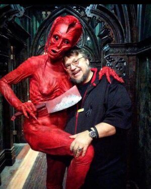 Doug Jones Instagram - #TBT Actual conversation before this photo was taken on the set of CRIMSON PEAK with director @realgdt in 2014 ....
.
Guillermo: “One day, I’ll hug you without rubber between us.”
Dougie: “Oh, so the butcher knife doesn’t bother you?”
Guillermo: “Why would it?”
.
(Gah! I adore that man!).
.
CRIMSON PEAK now available on Netflix!
.
#guillermodeltoro #dougjones #crimsonpeak #gothicromance #hauntedhouse #ghosts #ghoststories #actor #actorslife #director #directorslife