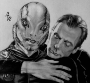 Doug Jones Instagram - 17 years ago today, the world was introduced to me as Abe Sapien in the first HELLBOY movie. My love for him continues to this day, and thank you for loving him, too.
.
Artwork by: @black.heart.19 .
.
#hellboy #hellboymovie #abesapien #merman #fishman #comicbookmovies #comicbookcharacters #creaturefx #monster #monsters #moviemonsters #originalart #sketch #sketching #actor #actorslife